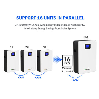 ASGOFT 6000 साइकिल समय 95% DOD घरेलू पॉवरवॉल 51.2v100ah 5.12kwh lifepo4 लिथियम बैटरी