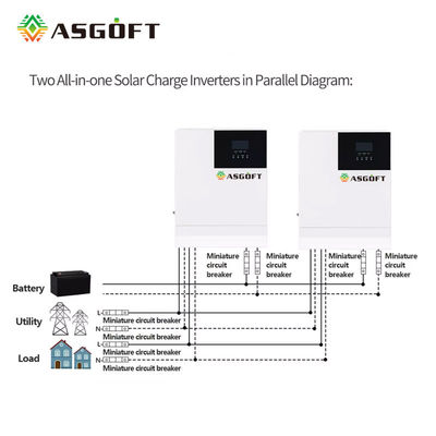 ASGOFT DC AC 3 फेज सोलर इन्वर्टर ऑफ ग्रिड सिस्टम 5000w 220V