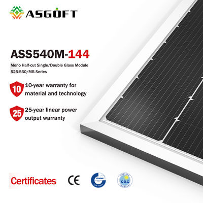 घर के लिए पारदर्शी 450w 500w 540w मोनो बिफेशियल सोलर पैनल सिस्टम