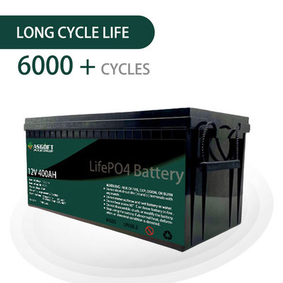 RV गोल्फ कार्ट के लिए ASGOFT सौर ऊर्जा Lifepo4 12V लिथियम बैटरी पैक 400ah पैक