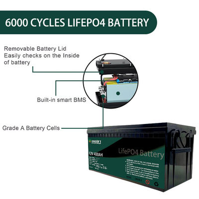 RV गोल्फ कार्ट के लिए ASGOFT सौर ऊर्जा Lifepo4 12V लिथियम बैटरी पैक 400ah पैक