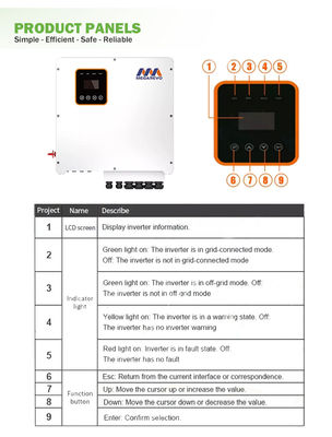 7kw 8kw 10kw 15kw हाइब्रिड सोलर इन्वर्टर 48v 240v एनर्जी स्टोरेज स्प्लिट फेज