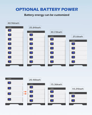 RV 20kwh 30kwh 100kwh के लिए 51.2v स्टैक्ड लिथियम बैटरी पावरवॉल