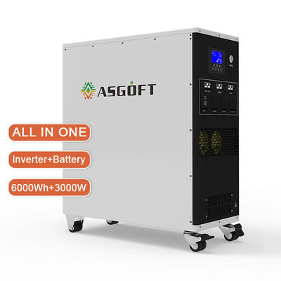 6kwh लिथियम आयन बैटरी ऑल इन वन पोर्टेबल पावर स्टेशन हाइब्रिड इन्वर्टर 3kw