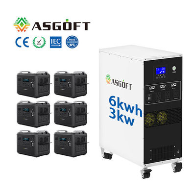 6KWH ऑल इन वन पोर्टेबल पावर स्टेशन Lifepo4 ऑफ ग्रिड 3kw हाइब्रिड इन्वर्टर