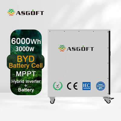 6Kwh lifepo4 बैटरी सोलर चार्जिंग एनर्जी स्टोरेज बैटरी सिस्टम 6KW इन्वर्टर