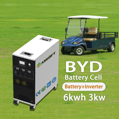 3000W इन्वर्टर पोर्टेबल मोबाइल पावर के साथ स्मार्ट चार्जिंग 6Kwh lifepo4 बैटरी