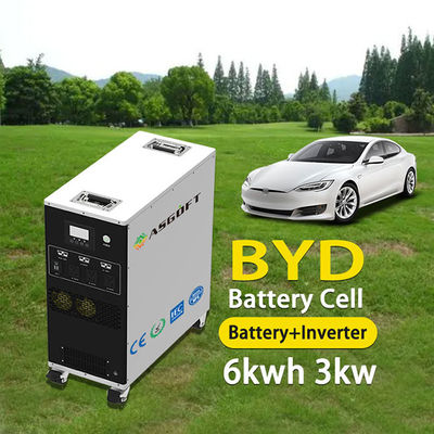 सोलर चार्ज्ड पोर्टेबल पावर बैंक 6Kwh बैटरी और 3Kw इन्वर्टर पोर्टेबल मोबाइल पावर