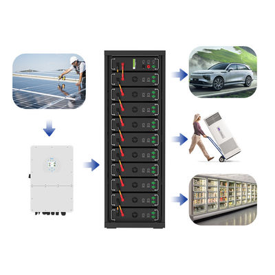 उच्च वोल्टेज 15kwh-750kwh लिथियम आयरन बैटरी पैक Lifepo4 51.2v 100Ah रैक माउंट बैटरी लिथियम आयन बैटरी