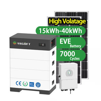 उच्च वोल्टेज 100Ah सौर जनरेटर 15kwh-40kw स्टैकेबल ऊर्जा भंडारण बैटरी 100Ah घरेलू लिथियम आयन बैटरी