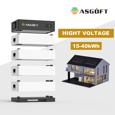 उच्च वोल्टेज 100Ah सौर जनरेटर 15kwh-40kw स्टैकेबल ऊर्जा भंडारण बैटरी 100Ah घरेलू लिथियम आयन बैटरी