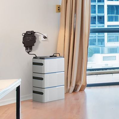 पूर्ण बालकनी सौर भंडारण प्रणाली LiFePO4 बैटरी 800w माइक्रो इन्वर्टर के साथ