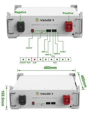 स्टैकेबल 51.2V LiFePO4 ऊर्जा भंडारण बैटरी 5KWH-30KWH UL प्रमाणन
