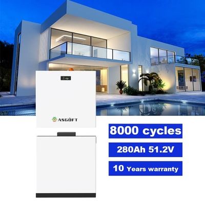51.2V 280Ah 15kWh LiFePO4 लिथियम बैटरी स्टैकेबल बीएमएस 10kWh 20kWh पीवी स्टोरेज