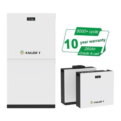 10 साल की वारंटी 51.2V 280Ah 15kWh Lifepo4 स्टैकेबल ऊर्जा भंडारण बैटरी